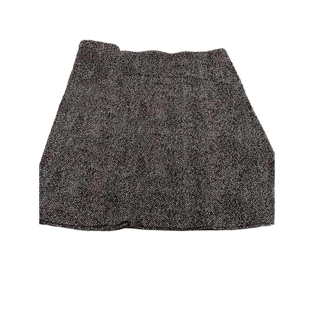 Loft Women Skirt XL Black A Line Wool Blend Knit TWEED career Office Chic Core